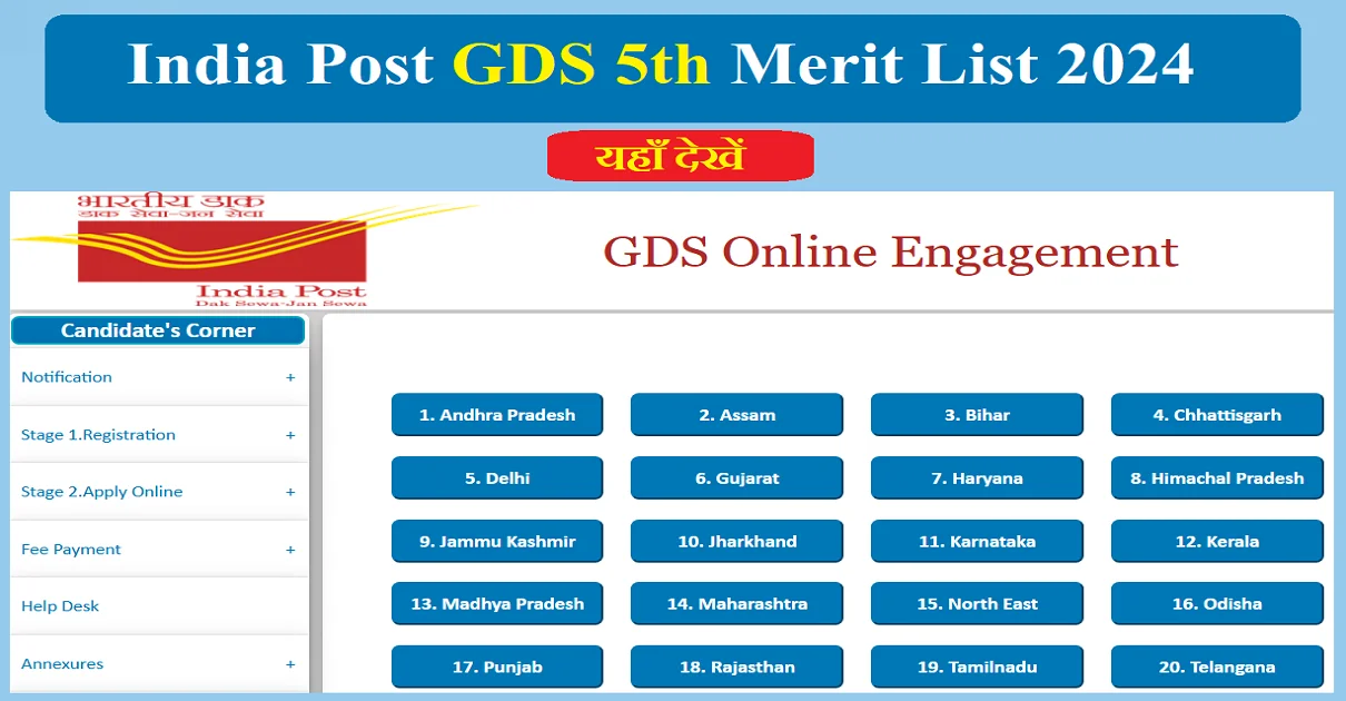 India Post GDS 5th Merit List 2024