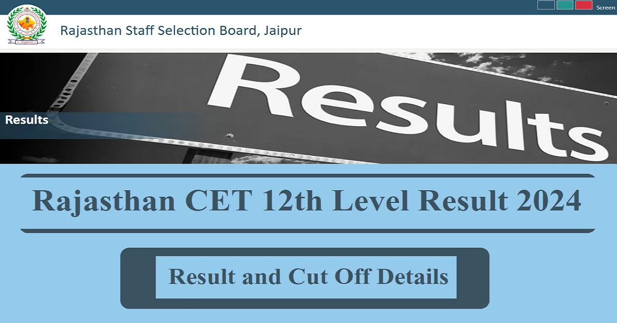 RSMSSB CET 12th Level Result 2024