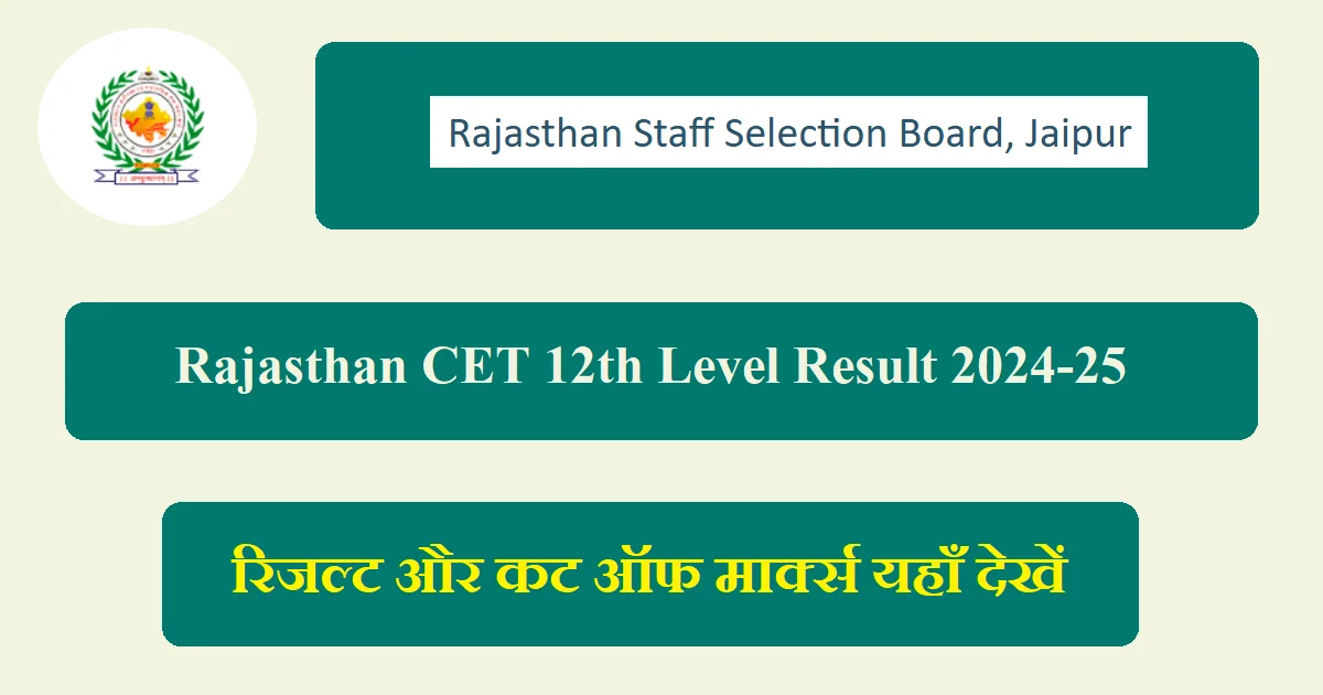 RSMSSB CET 12th Level Result 2024-25