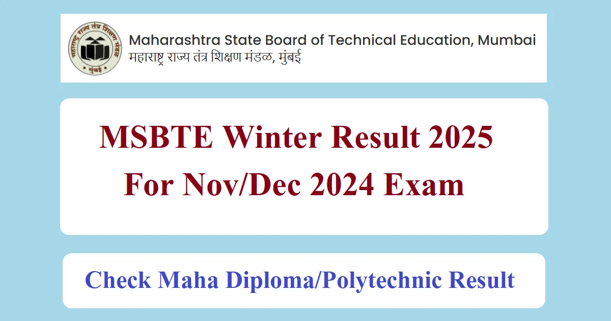 MSBTE Winter Result 2025