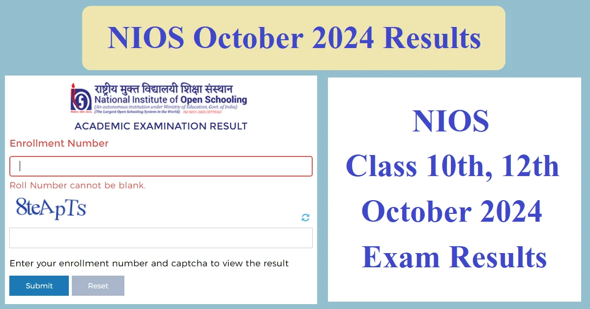 NIOS Result October 2024