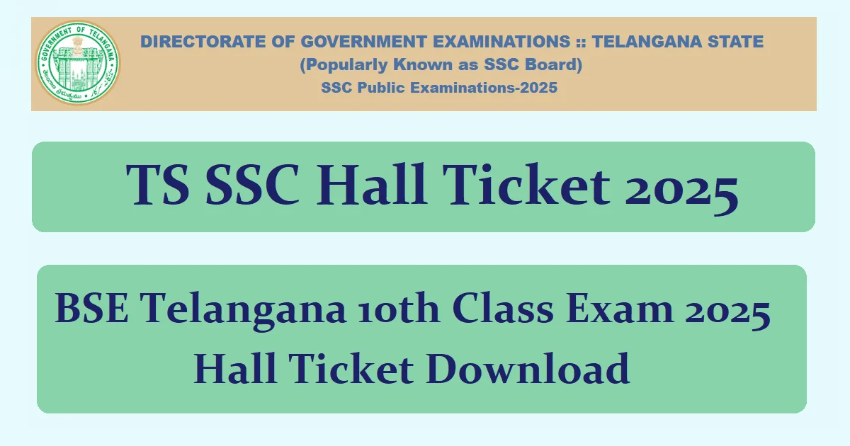 TS SSC Hall Ticket 2025 Download