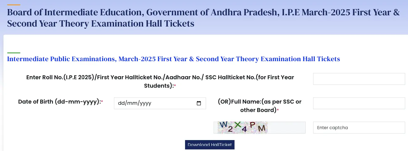 bie.ap.gov.in 2025 Hall tickets download